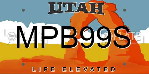 MPB99S Utah License Plate