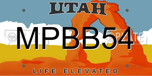 MPBB54 Utah License Plate
