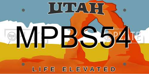 MPBS54 Utah License Plate