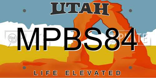 MPBS84 Utah License Plate