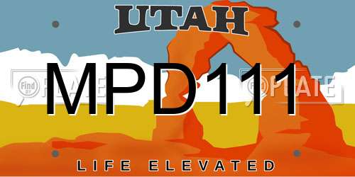 MPD111 Utah License Plate