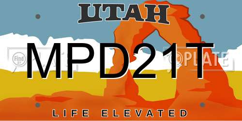 MPD21T Utah License Plate