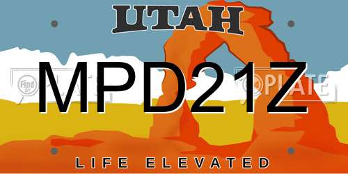 MPD21Z Utah License Plate