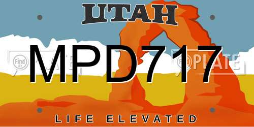 MPD717 Utah License Plate