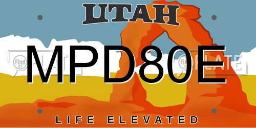 MPD80E Utah License Plate