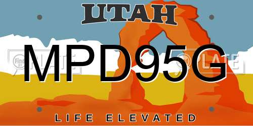 MPD95G Utah License Plate