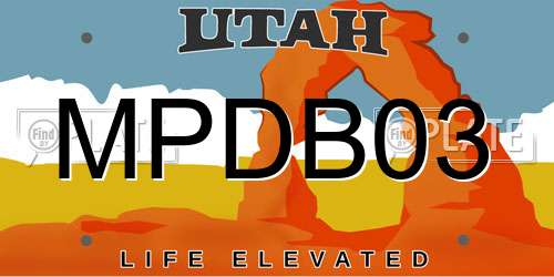 MPDB03 Utah License Plate