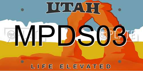 MPDS03 Utah License Plate