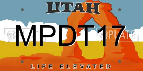 MPDT17 Utah License Plate