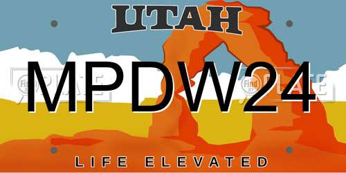 MPDW24 Utah License Plate