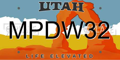 MPDW32 Utah License Plate