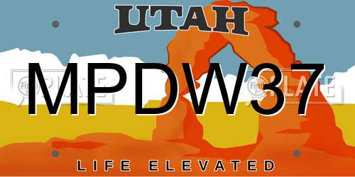 MPDW37 Utah License Plate