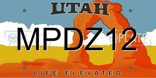 MPDZ12 Utah License Plate
