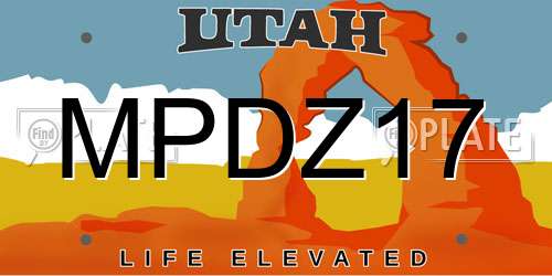 MPDZ17 Utah License Plate