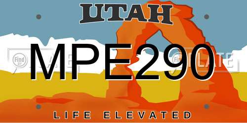 MPE290 Utah License Plate