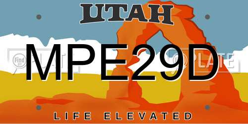 MPE29D Utah License Plate