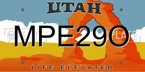 MPE29O Utah License Plate