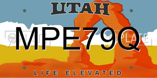 MPE79Q Utah License Plate
