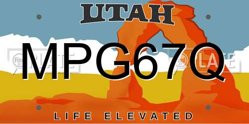MPG67Q Utah License Plate