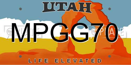 MPGG70 Utah License Plate