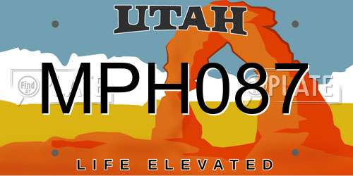MPH087 Utah License Plate