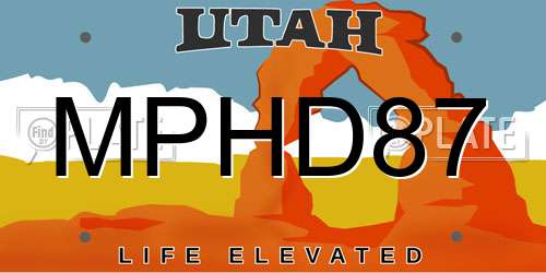 MPHD87 Utah License Plate