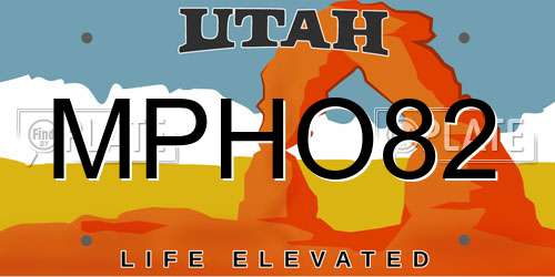 MPHO82 Utah License Plate