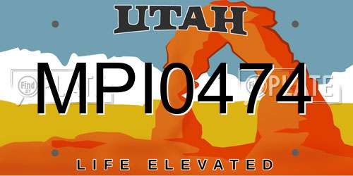 MPI0474 Utah License Plate