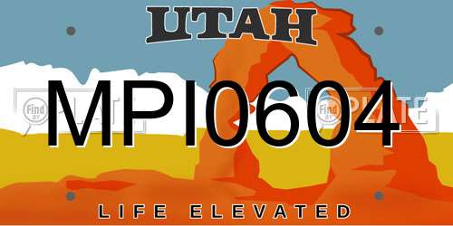 MPI0604 Utah License Plate