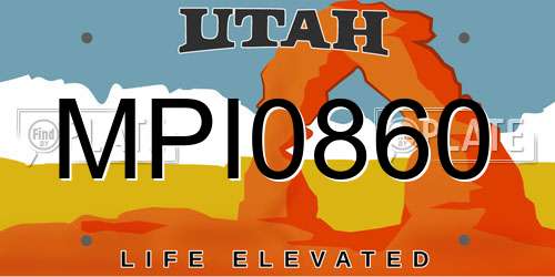 MPI0860 Utah License Plate