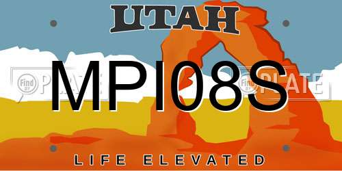 MPI08S Utah License Plate