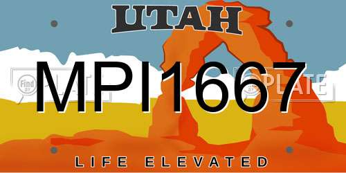 MPI1667 Utah License Plate