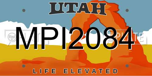 MPI2084 Utah License Plate