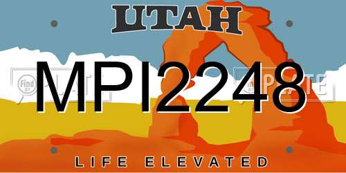 MPI2248 Utah License Plate