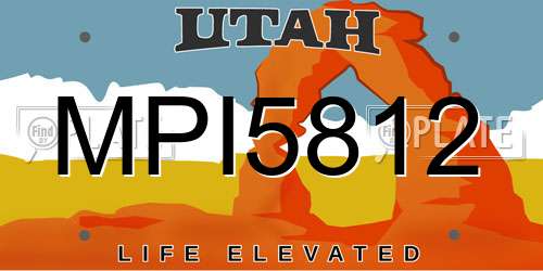 MPI5812 Utah License Plate