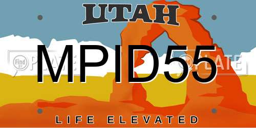 MPID55 Utah License Plate