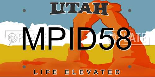 MPID58 Utah License Plate