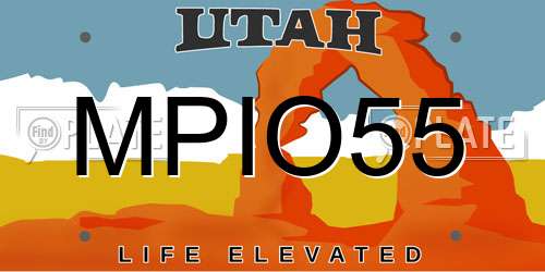 MPIO55 Utah License Plate