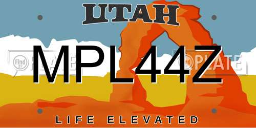 MPL44Z Utah License Plate