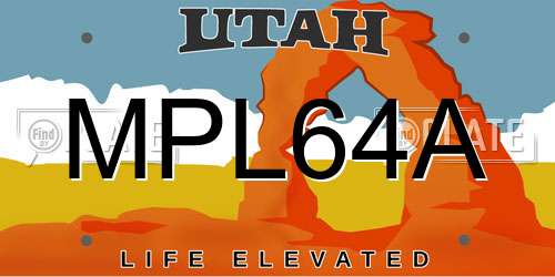MPL64A Utah License Plate
