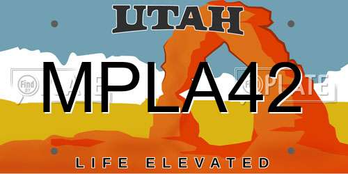 MPLA42 Utah License Plate