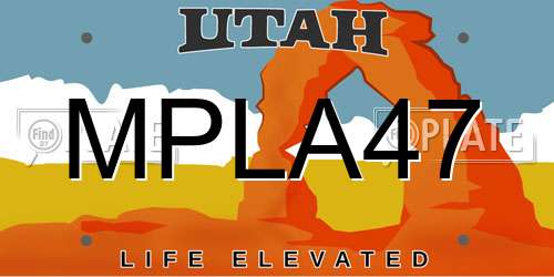 MPLA47 Utah License Plate