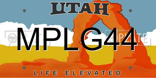 MPLG44 Utah License Plate