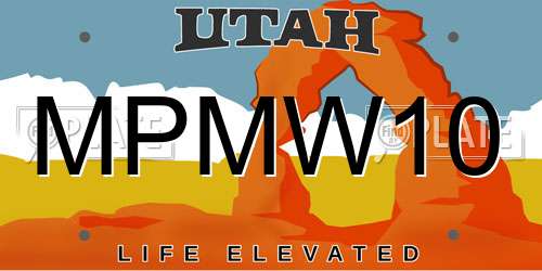 MPMW10 Utah License Plate