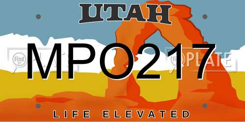 MPO217 Utah License Plate