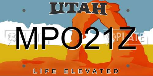 MPO21Z Utah License Plate