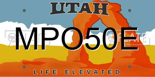MPO50E Utah License Plate