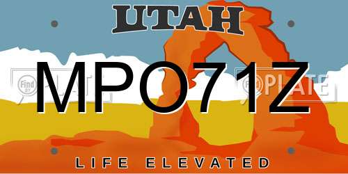 MPO71Z Utah License Plate