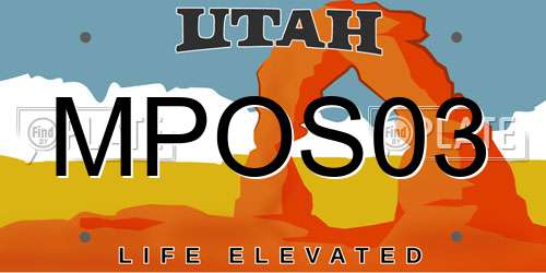 MPOS03 Utah License Plate