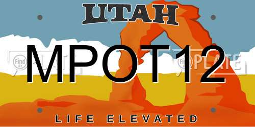 MPOT12 Utah License Plate